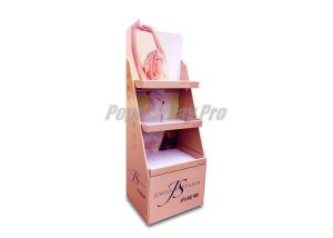 Wholesale Degradable Pink Cardboard Floor Display Stands Glossy Laminated For Body Lotion from china suppliers