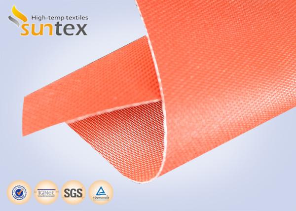 32oz Red Silicone Rubber Coated Fiberglass Cloth For Welding Blanket Fireproofin
