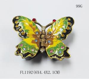 Wholesale Butterfly Design Colored gold Metal Jewelry Box from china suppliers