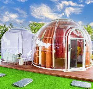 Wholesale Full House Outdoor Prefabricated Luxury Glass Polycarbonate Garden Double Dome House from china suppliers