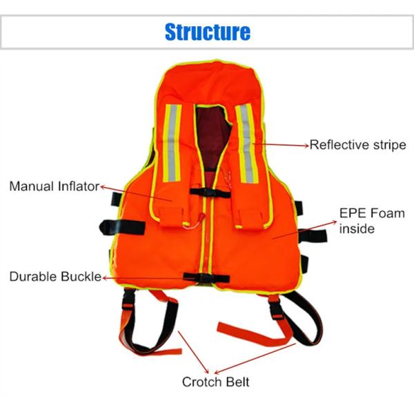 Emergency Rescue Self Inflating Life Jacket Marine Life Jacket For Adults