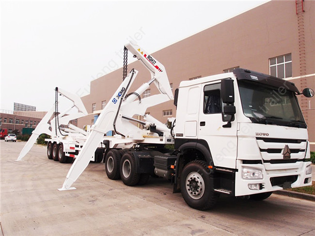 2 / 3 / 4 Axle Side Loader Trailer 37 Tons Lifting Capacity Mechanical Suspension