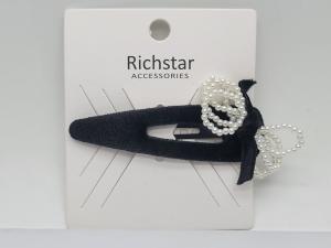 Wholesale Soft Touch Black Hair Clip With Bow Fabric Hair Accessories from china suppliers