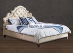 Wooden Furniture Double White Leather Bed