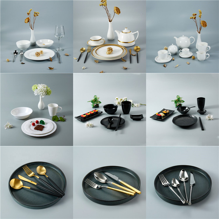 EU Two Tone Color Dinnerware Set 20Pc For Restaurant Banquet