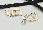Rectangle / Oval Small Shoe Buckles , Zinc Alloy Gold Metal Buckle Fashionable