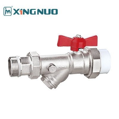 Y Tape 3 Way Brass Ball Valve Butterfly Lever Nickel Plated Nominal Pressure Max 25 Bar Water Filting