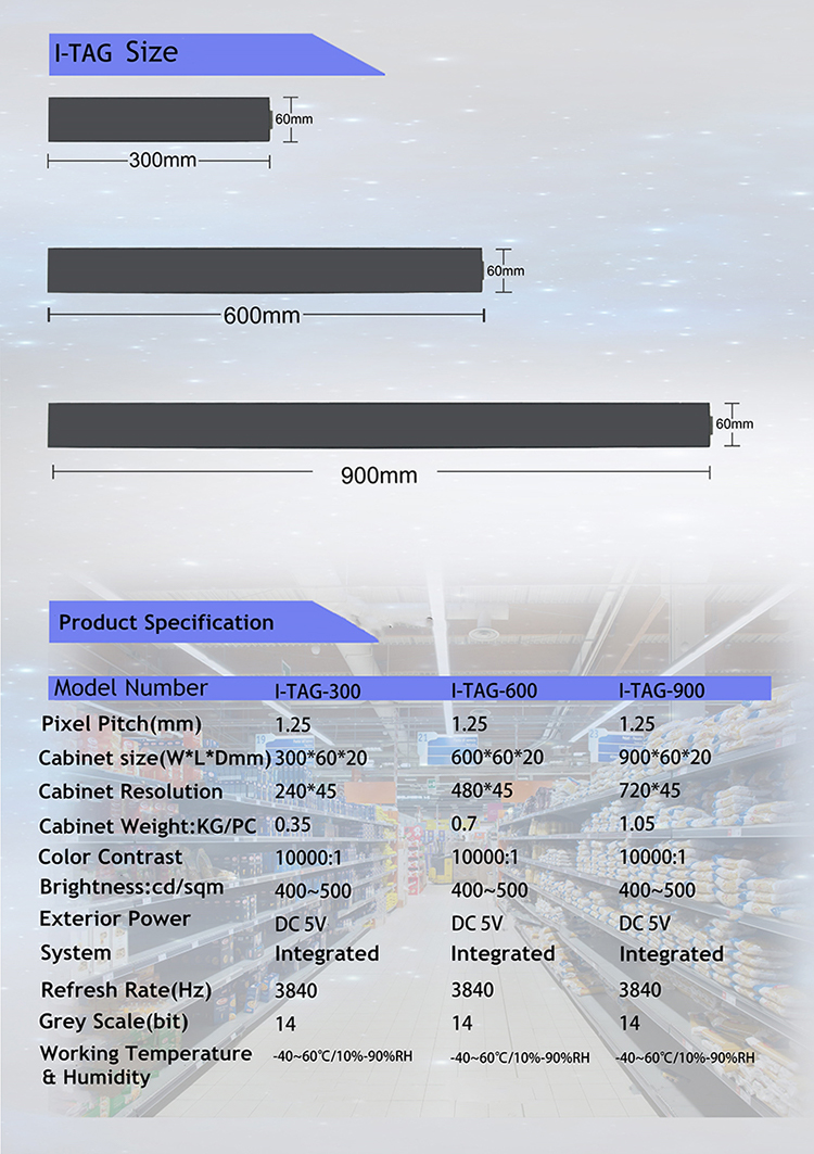 3840Hz P1.25mm Creative LED Display COB Shelf Led Screen For Price Tag