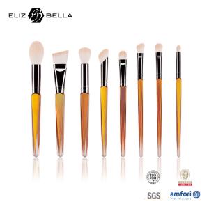 Wholesale 8pcs Plastic Handle Cosmetic Brush Sets Shiny Aluminium Ferrule Nylon Hair Makeup Brush from china suppliers