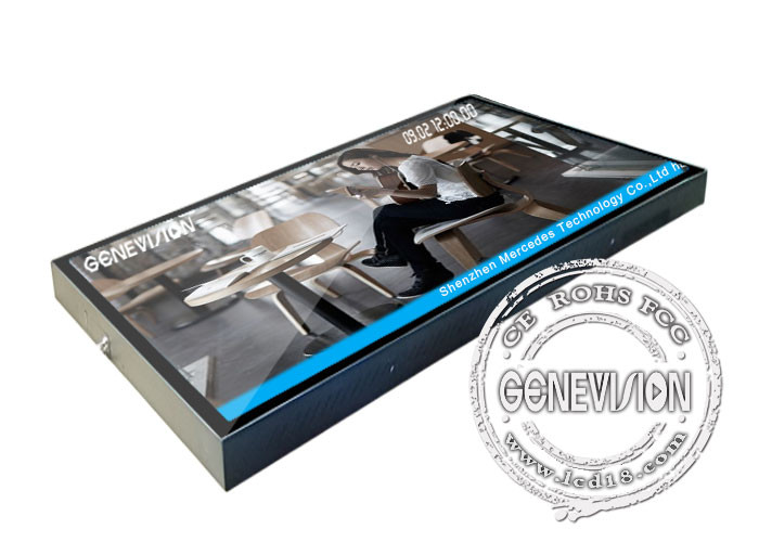 16.7M 55" Digital Wall Mounted Advertising Display with Black Full Toughened Glass