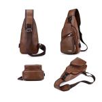 Usb Rechargeable Chest Bags PU Men's Casual Waterproof Multifunctional Chest Bag