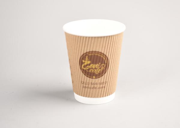 Custom Printing Kraft Triple Wall Cups12oz 300ml Heat Insulation For Hot