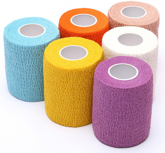 Light weight cotton cohesive medical bandage, Medical suppliers colored cotton self adhesive cohesive elastic bandage