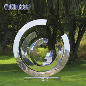 Wholesale Outdoor Garden Geometric Metal Art Circle Stainless Steel Sculpture from china suppliers