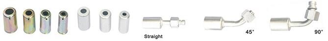 Auto A/C Hose Clamp Straight Connector With R134a Refrigerant Valve/Through Pipe Aluminium Fittings with R134a Valve