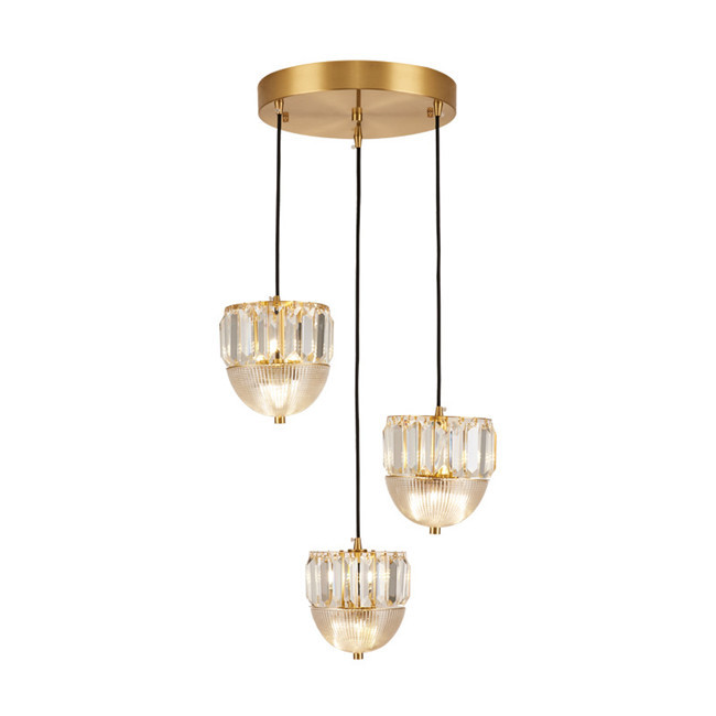 Wholesale Copper Transparent Crystal Pendant Light Modern G4 Light Source from china suppliers