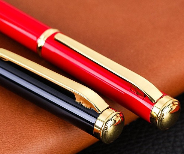 Popular Pen Set Business Office Pen with Customized Logo Black Matching Ink Bag Gift Box Water based Pen Set