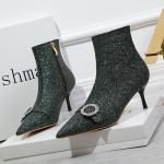 188-3 Korean Fashion Banquet Short Boots Are Thin Sexy Pointed Stiletto High