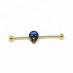 Custom made industrial barbell gold plated jewelry set of industrial piercing
