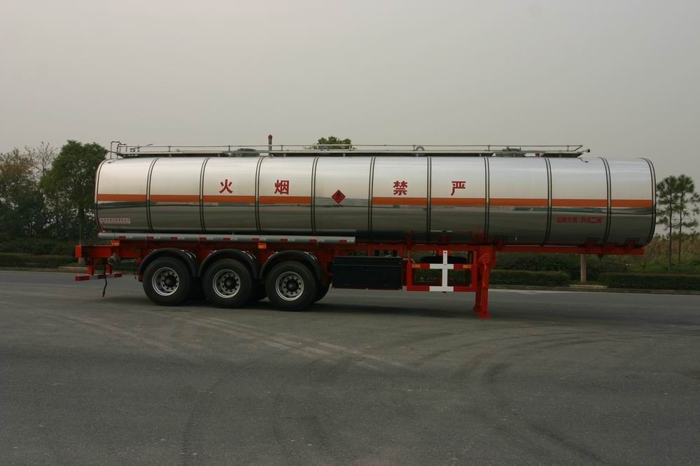 46000L Aluminum Alloy 3 Axles Diesel Oil Tank Trailer , Light Gasoline Trailer