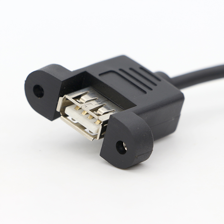 1ft 3ft 10ft Screw Locking Stud Male to Female Panel Mount USB 2.0 Type A Extension Cable