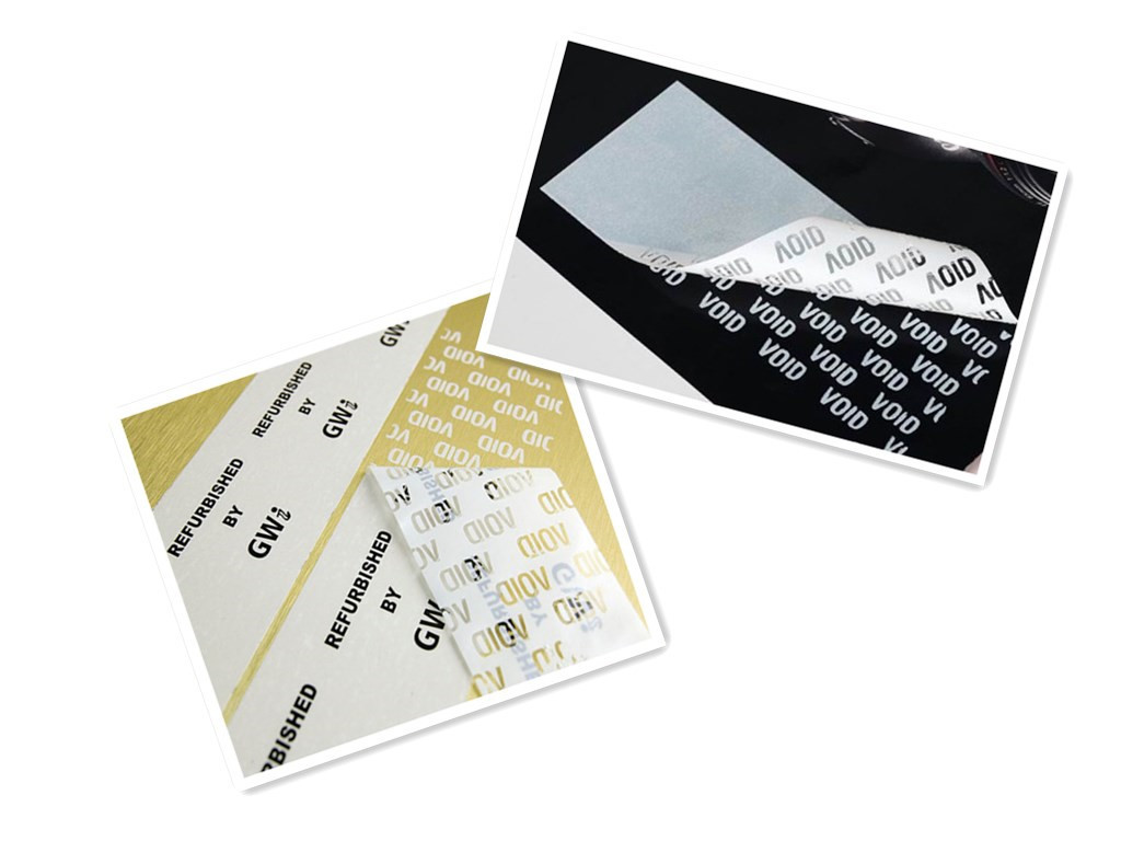 PET Tamper Evident Printable Security Labels White Jumbo Size Roll Material