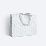 Luxury Customized Printed Euro Paper Gift Bags With Logo Gravure Printing Ivory