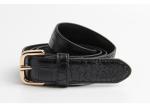 Womens Elegant Navy Leather Belt With Stone Grain 95 - 125cm Length