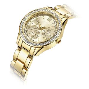 Wholesale 18K Gold PVD Plated Quartz Ladies Wrist Watches 3atm Waterproof from china suppliers
