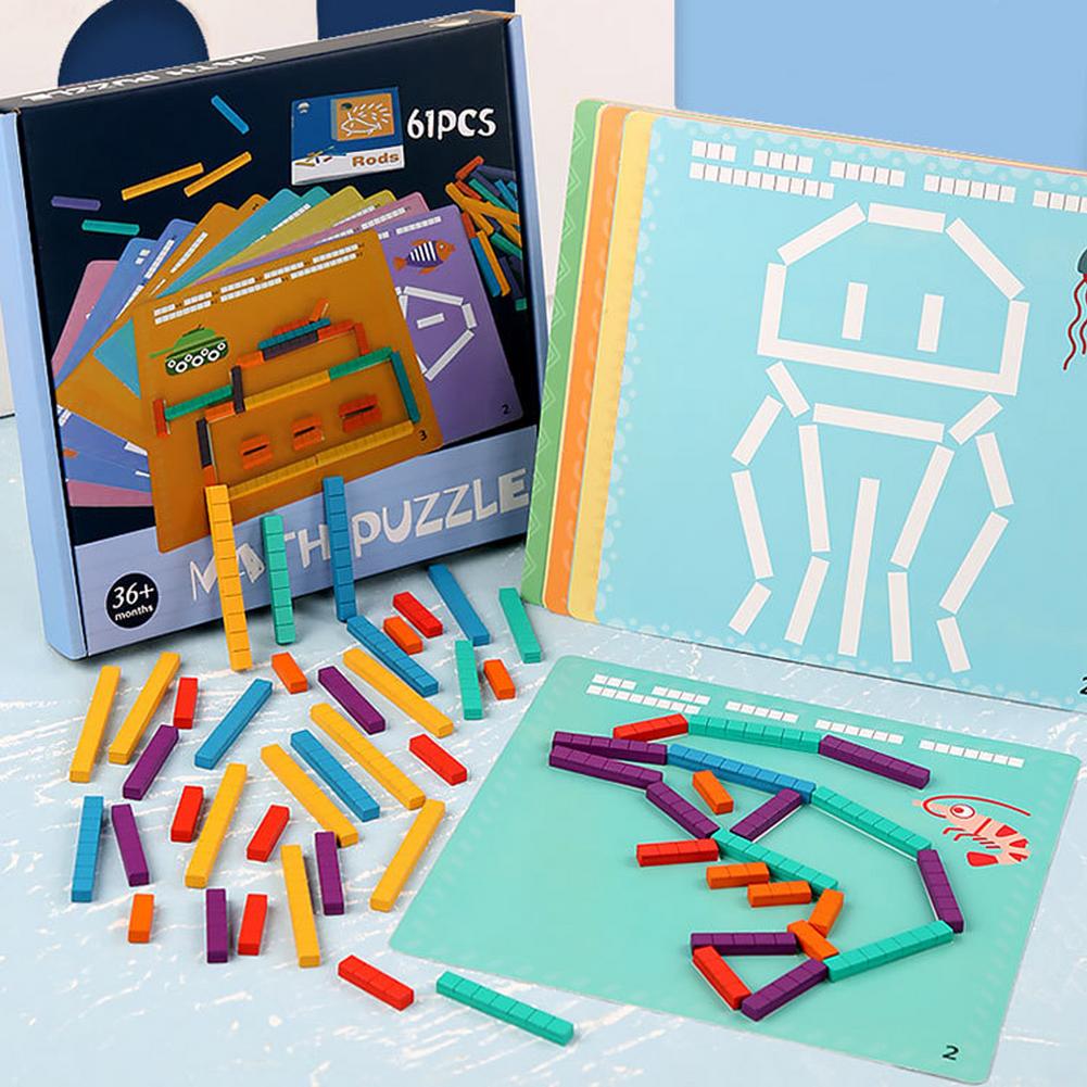 Arithmetic Jigsaw Puzzle Wooden For Child Early Learning Logical Thinking