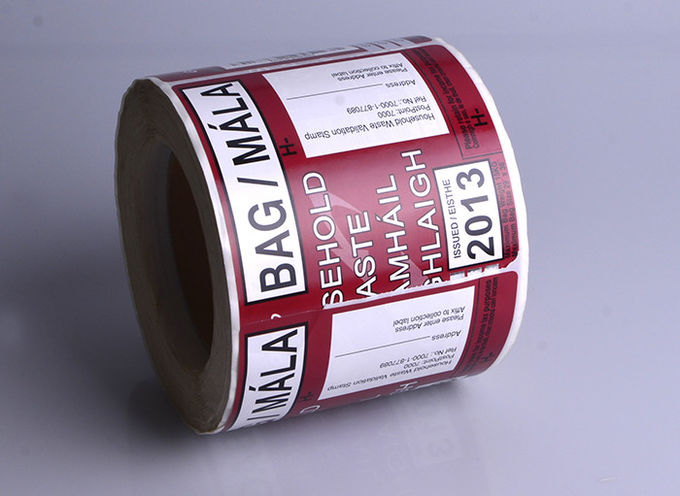 Custom printed adhesive paper silver stamping barcode series code household waste tracking labels