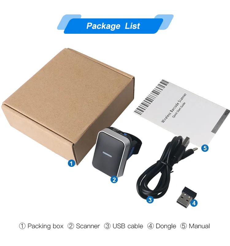 Mini Wireless Bluetooth Barcode Scanner DI9010-1D 300 Scans/Sec