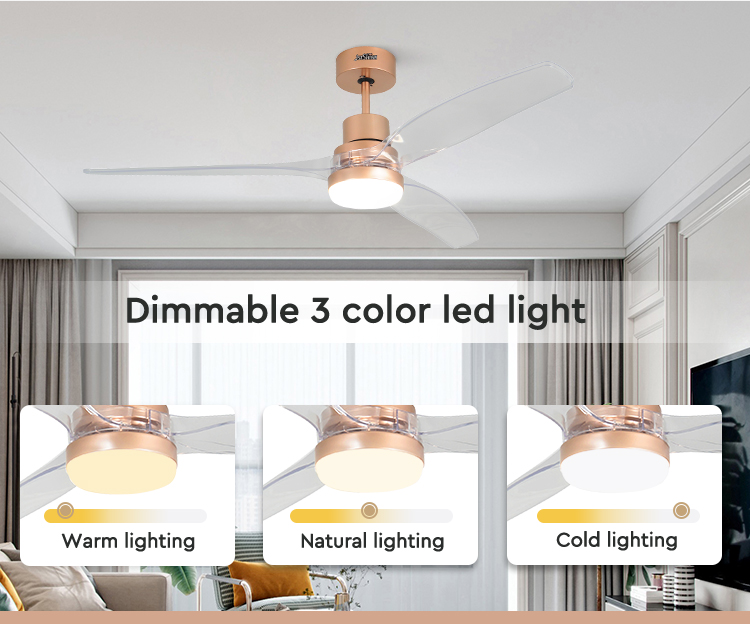 1stshine Bedroom LED Ceiling Fan with Light and Remote 15cm Suspender Length 2- OEM