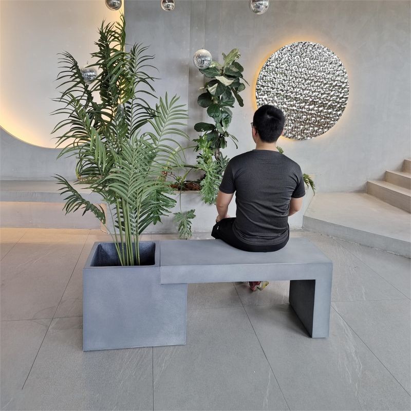 GRC Concrete Table Sets Modern Cement Dining Table Set Customized