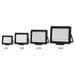 100 Watt Outdoor Solar Powered Flood Light Heat Dissipation Shell 170lm/w