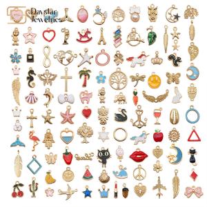 Wholesale Charms Gold Plated Enamel Metal Dangle Pendant Tags For Diy Jewelry Craft from china suppliers