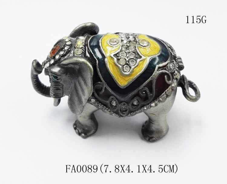 Gift Jewelry Box Elephant Shape Trinket Box Alloy Jewelry Box