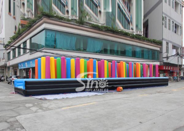 Colorful outdoor kids N adults pillar inflatable obstacle for sale from Sino