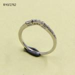 Elegant Clear Cubic Zirconia Sterling Silver Rings Fine Jewelry Band For Women