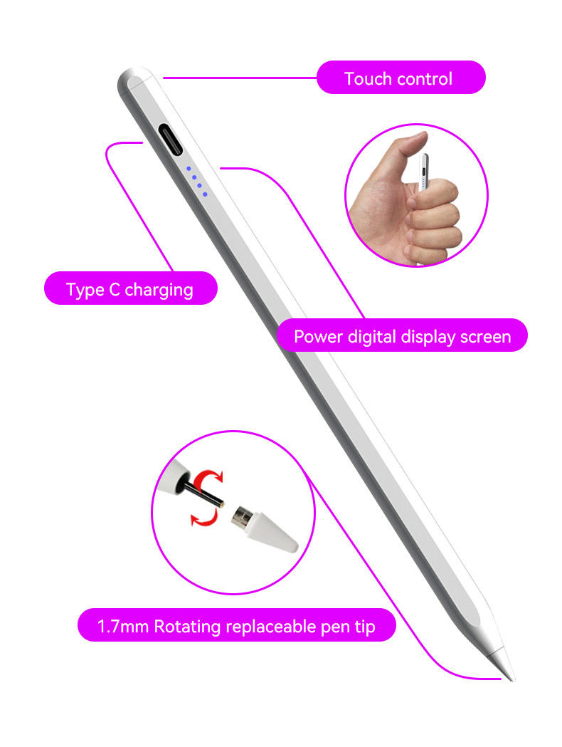 Palm Rejection Universal Active Stylus Pen For IOS / Android Touch Screens