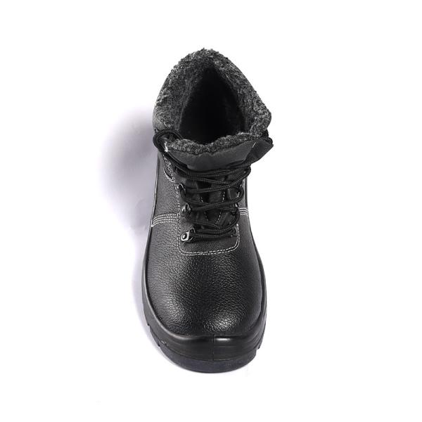 Winter Anti Smash Steel Toe Cow Leather Wool Lining Comfortable Workmans Man Safety Shoes