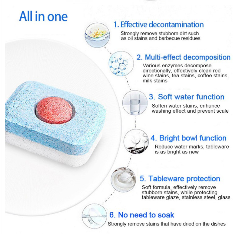 Printing Powerball Dishwashing Dishwasher Soap Tablets 30*40mm