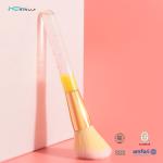 High Density Loose Powder Makeup Brush Yellow Plastic Handle Synthetic Hair