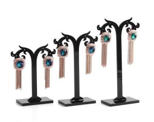 Wholesale 3pcs Set Tree Shape Black Earring Display Plexiglass Jewellery Earring Rack from china suppliers