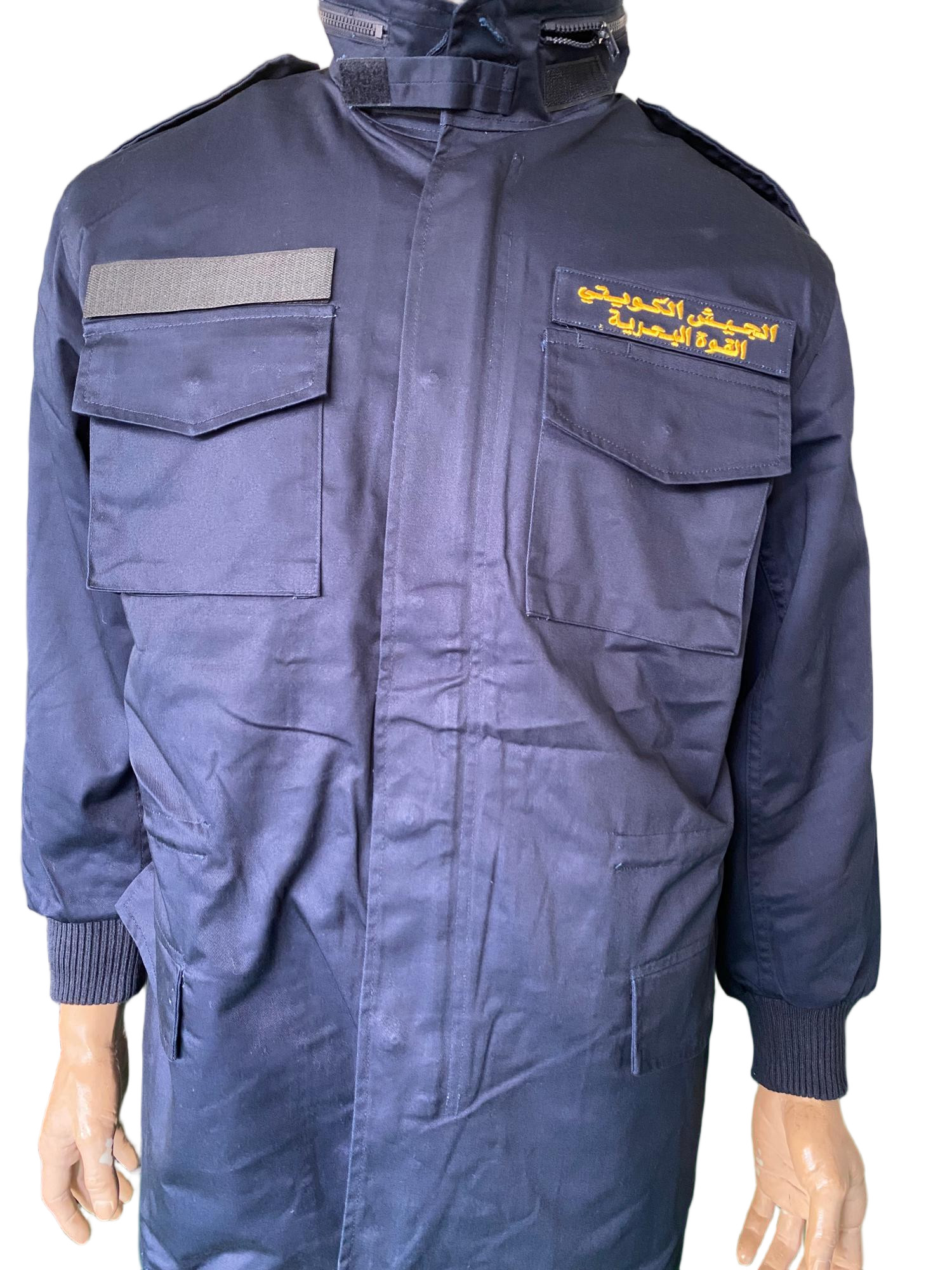 Navy Blue Tactical Long Sleeve Detachable Liner Jacket 65 35 Ripstop Fabric for Outdoor Use