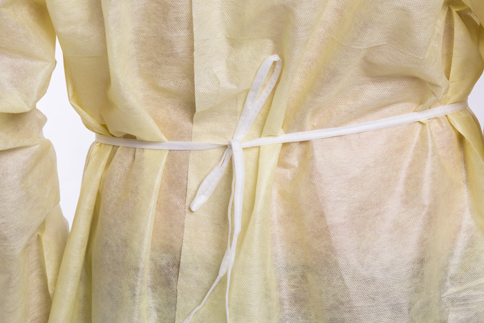 Free Sample Disposable Isolation Gowns Lightweight Non Woven Gown With Elastic Cuff
