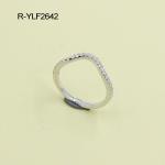 Elegant Clear Cubic Zirconia Sterling Silver Rings Fine Jewelry Band For Women