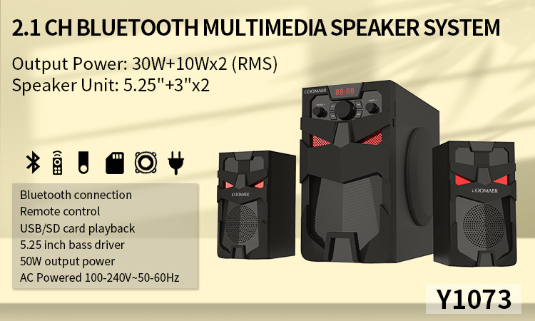 2.1CH 4Ω Multimedia Speaker System With 4Ω Satellite Impedance