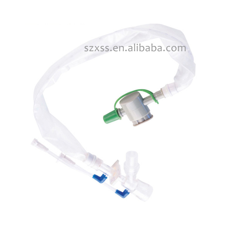 Medical Pediatric Closed Suction Catheter 24H 72H System With Valve Performance Suction Tube