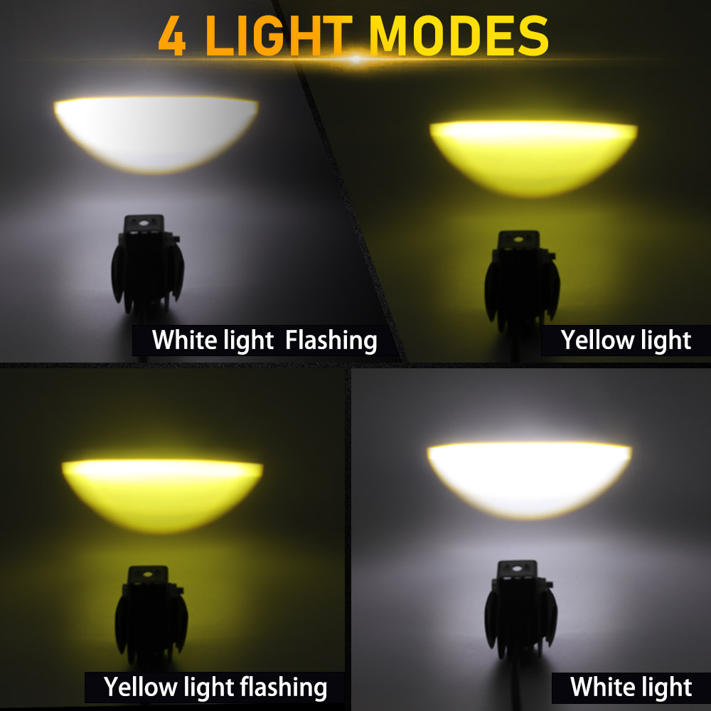 10W 80V Aluminum White Yellow Flash LED Lamp Motorcycle Spotlight